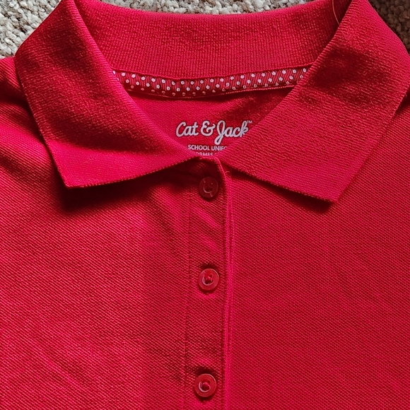 NWT Cat&Jack Girls Polo Shirt Size 8 Color Red - Picture 3 of 7